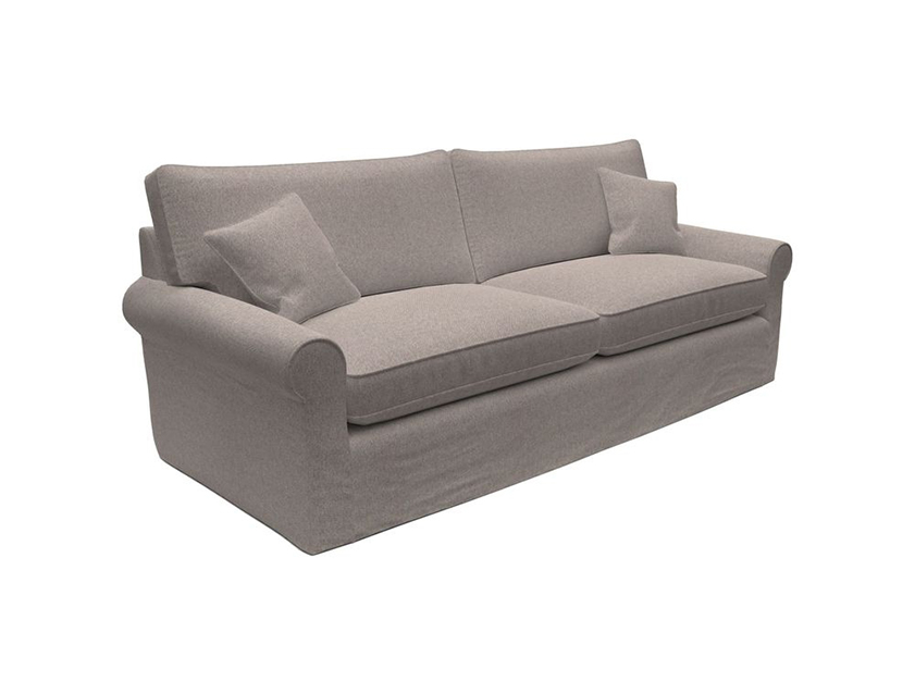 Bignor 4 Seater Loose Cover Sofa in Two Tone Plain Biscuit